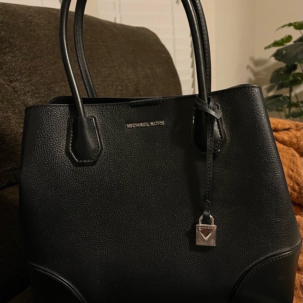 Michael Kors Black Leather Tote Bag